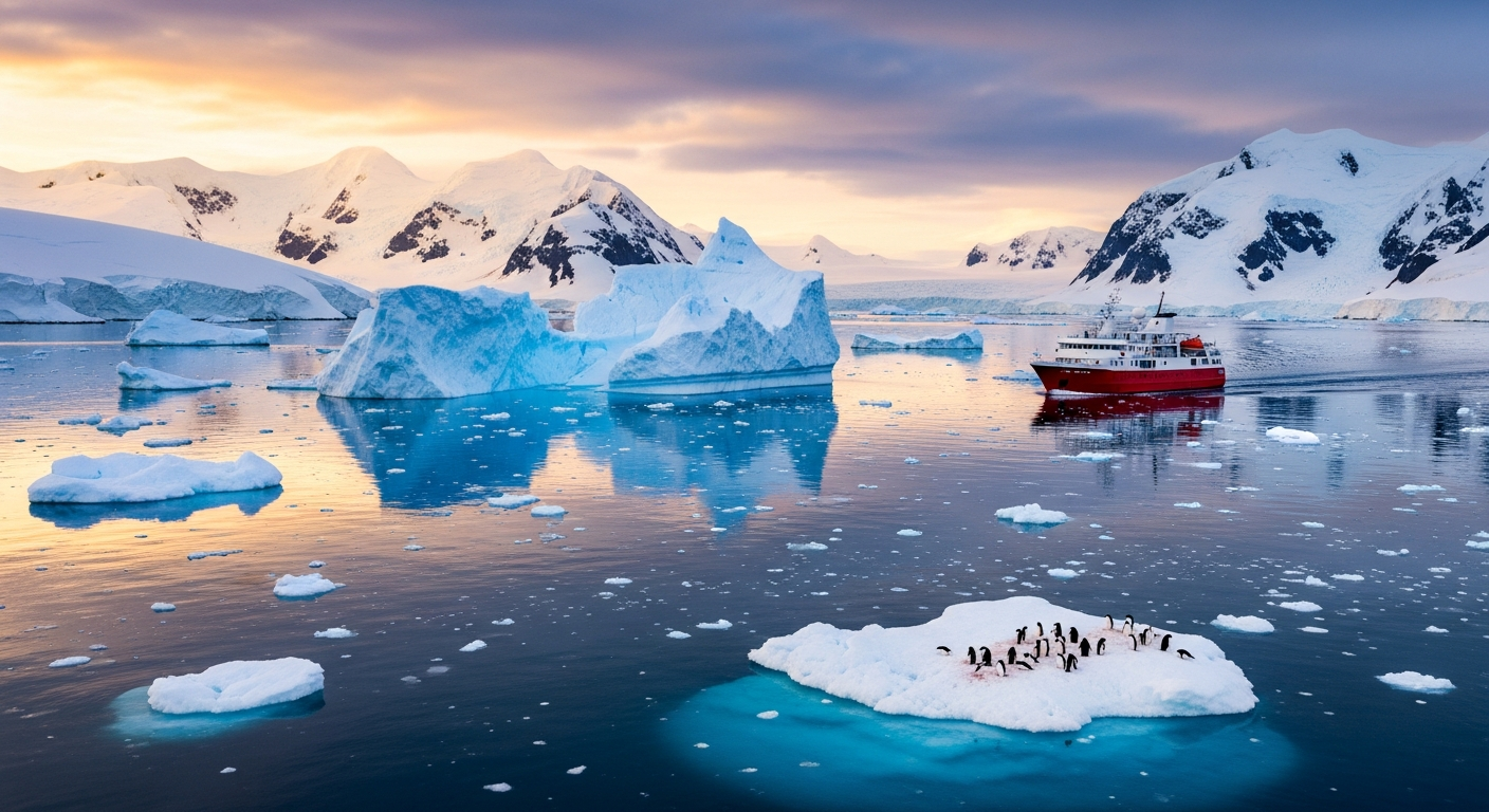 Antarctica expedition cruise through glaciers and icebergs